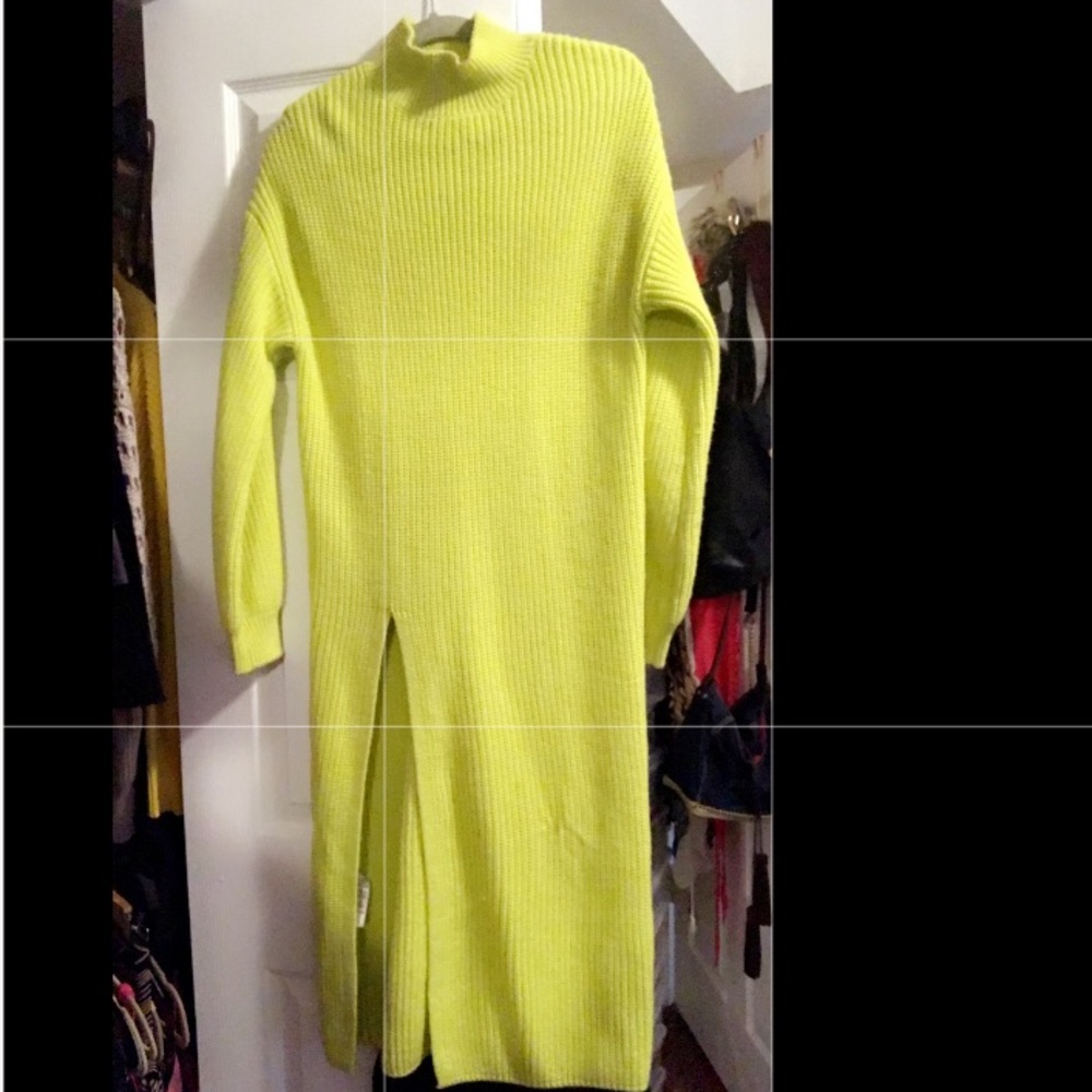 ASOS neon green side split sweater